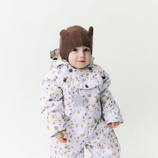 Mini A Ture MATJIA wool fleece elephant hood-Chestnut brown